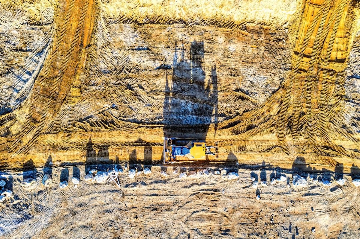 Excavation equipment on construction site