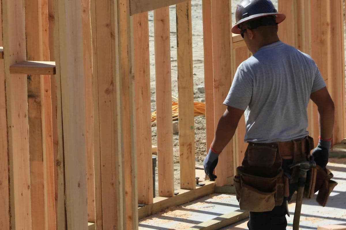 Residential building frame reaching lockup stage