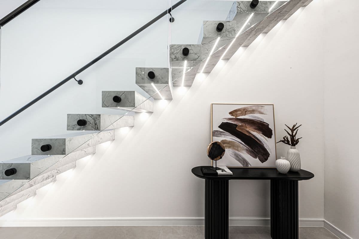 Staircase in two-storey Buildana duplex