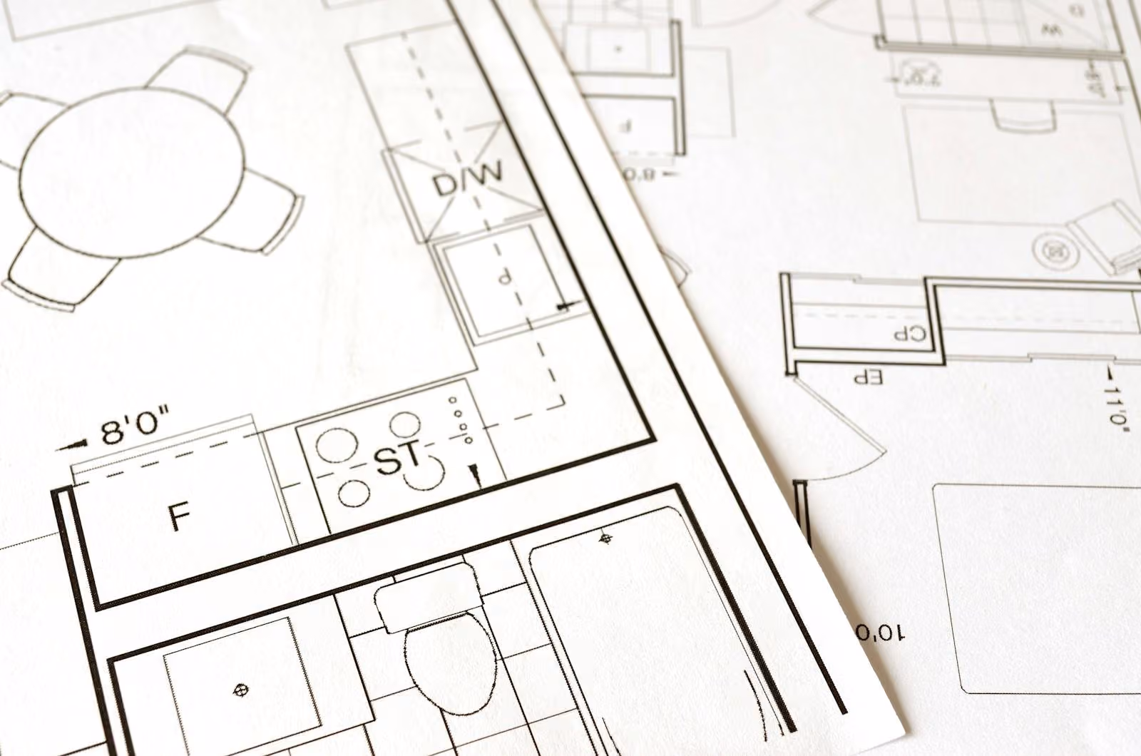 Architectural floor plan drawing showing room layouts and dimensions