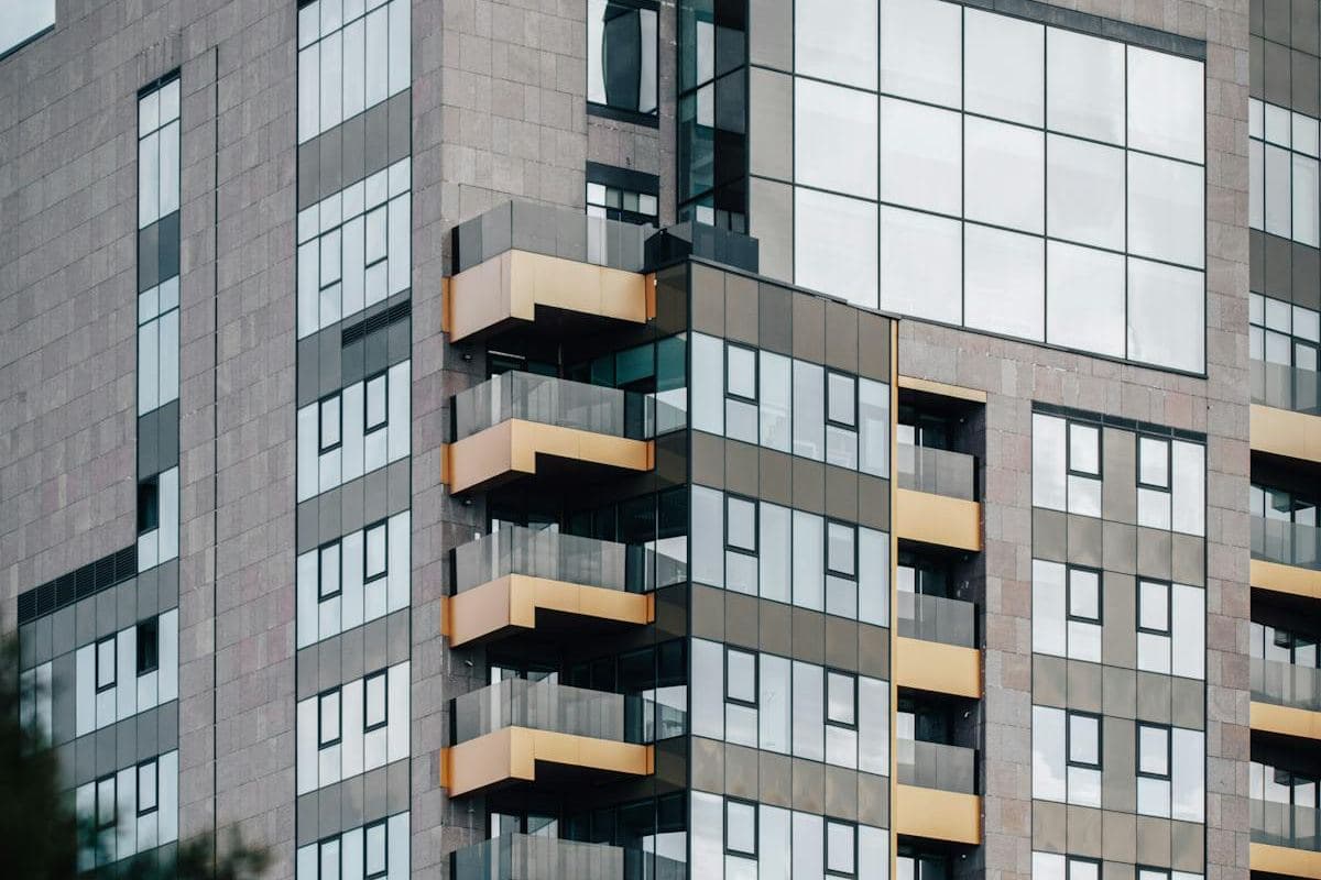 Modern mixed-use building facade
